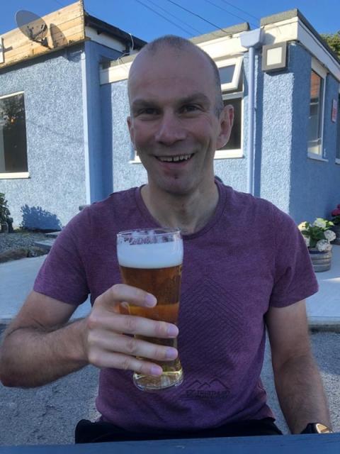 Bogsey with his well deserved post-race pint!