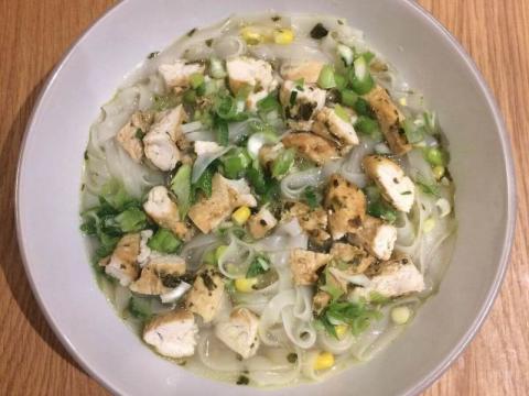 Thai-style chicken and rice noodles